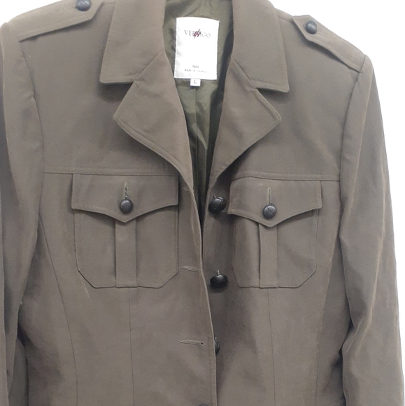 Vertigo Paris Jackets & Blazers - VERTIGO PARIS Army Green Utility Military  jacket Blazer sz L SCHOOLBOY UNIFORM